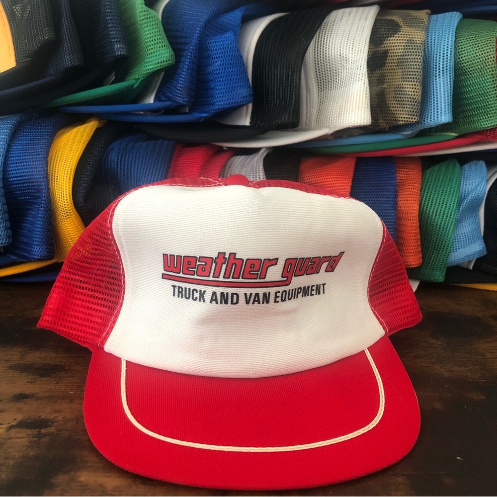 Vintage 80s Streetwear Weather Guard Truck & Van equipment mechanic Trucker Hat